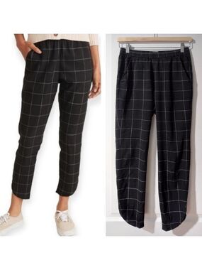 Marine Layer | Allison Pant In Black Windowpane Check